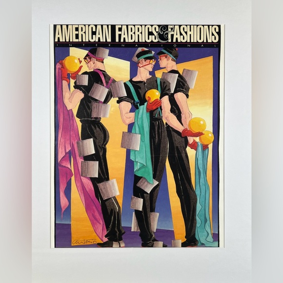 2 ANTONIO LOPEZ AMERICAN FABRICS & FASHIONS  1986 ORIGINAL MAGAZINE COVER - Picture 5 of 9